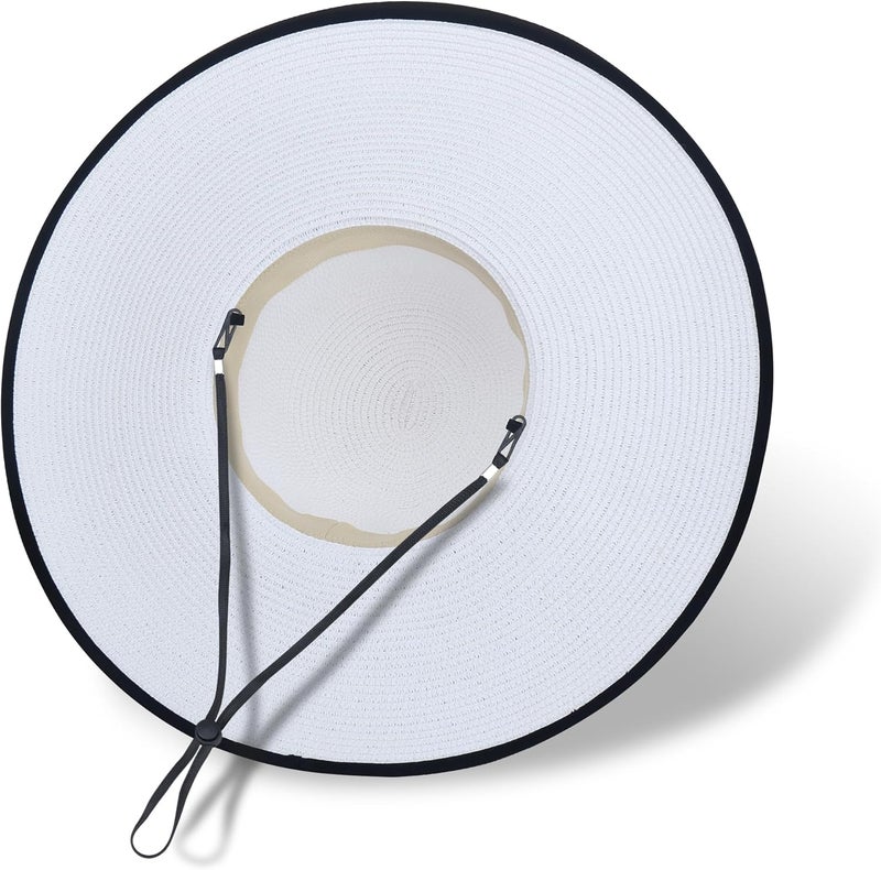 Naivlizer Women Wide Brim Sun Hat UPF50 Straw Summer Hat Floppy Beach Hat Roll-Up - Image 2